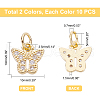   20Pcs 2 Colors Brass Micro Pave Clear Cubic Zirconia Pendants KK-PH0003-35-5