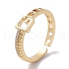 Brass Micro Pave Cubic Zirconia Cuff Rings RJEW-G310-09G-1