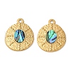 304 Stainless Steel Natural Paua Shell Pendants STAS-L288-05G-01-1