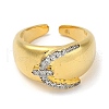 Rack Plating Brass Micro Pave Cubic Zirconia Cuff Finger Rings for Women RJEW-C114-16F-G-2