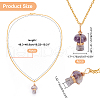 CHGCRAFT 4Pcs 4 Style Natural Gemstone Mashroom Wire Wrapped Pendant Necklace for Wome NJEW-CA0001-06-5