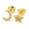Brass Micro Pave Cubic Zirconia Stud Earrings EJEW-D103-02G-1