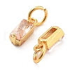Brass Micro Pave Cubic Zirconia Charms ZIRC-F111-03G-11-2