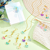 60Pcs 6 Colors Butterfly Glass Pendant Decorations HJEW-PH01944-5