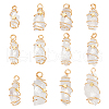 12Pcs Natural Quartz Crystal Copper Wire Wrapped Pendants PALLOY-FG0001-02A-1