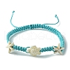 Ocean Theme Starfish Tortoise Synthetic Turquoise Beaded Anklets for Women AJEW-AN00554-02-1