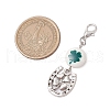 3Pcs Clover Synthetic White Jade Pendant Decorations HJEW-JM02913-3