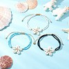 3Pcs 3 Colors Adjustable Natural Cowrie Shell Beaded Braided Anklets AJEW-AN00686-1