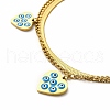 Ion Plating(IP) 304 Stainless Steel Enamel Heart with Evil Eye Pendant Necklaces NJEW-C032-08G-2