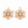 Brass Micro Pave Clear Cubic Zirconia Pendants KK-T062-178G-NF-1