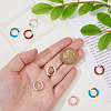 DICOSMETIC 4 Pairs Two Tone 304 Stainless Steel Chunky Huggie Hoop Earrings with Enamel for Women EJEW-DC0001-37-3
