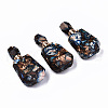 Assembled Synthetic Bronzite and Imperial Jasper Openable Perfume Bottle Pendants G-S366-059C-1