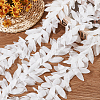 AHADERMAKER 5 Yards Polyester Chiffon Leaf Lace Ribbon DIY-GA0007-32C-4