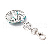 Synthetic Turquoise Chips Beads & Alloy Tree of Life Pendant Decorations HJEW-JM03128-03-4