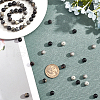 ARRICRAFT Natural Black Silk Stone/Netstone Round Bead Strands G-AR0002-82-3