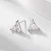 S925 Sterling Silver Clear Cubic Zirconia Triangle Stud Earrings IQ7437-2-3