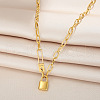 Love Lock Stainless Steel Pendant Paperclip Chain Necklaces for Women FS-WGF94E3-01-4