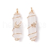Natural Quartz Crystal Copper Wire Wrapped Pointed Pendants PALLOY-JF02535-01-1