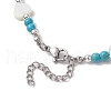 Summer Beach Round Synthetic Turquoise & Natural Freshwater Shell Heart Starfish Beaded Necklaces NJEW-JN05209-5