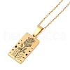 12 Constellation Stainless Steel Tarot Card Engraved Pendant Cable Chain Necklaces PW-WG94DCE-11-3