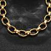 304 Stainless Steel Twisted Oval Link Chain Necklaces NJEW-R023-13G-2