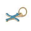 304 Stainless Steel Enamel Charms STAS-G353-01G-X-2