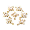Brass Pave Clear Cubic Zirconia Connector Charms KK-G462-04KCG-3