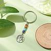 Natural Lapis Lazuli Green Aventurine Tiger Eye Red Jasper Lepidolite Howlite Red Aventurine & Alloy Keychain KEYC-JKC00813-02-2