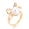 Bowknot Brass Micro Pave Clear Cubic Zirconia Adjustable Ring Settings KK-T076-27G-5