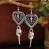 Gothic Heart Cross Skull Dangle Earrings MU2245-1