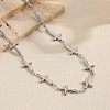 Elegant Vintage Hollow Stainless Steel Link Chain Necklaces for Women WE8601-5-1