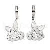 Left and Right Butterfly 304 Stainless Steel Shell Dangle Earrings EJEW-L283-067P-1