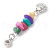 Dyed Synthetic Turquoise Chip Pendants PALLOY-JF02238-03-3