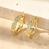 Oval Brass Micro Pave Clear Cubic Zirconia Hoop Earrings EJEW-D311-029G-1