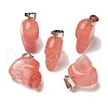 Cherry Quartz Glass Pendants G-Z067-02P-07-2