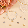 Beebeecraft 8Pcs 2 Colors Brass Micro Pave Clear Cubic Zirconia Charms KK-BBC0014-87-4