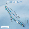 ARRICRAFT 4Pcs Alloy Tortoise Charm Double Layer Multi-strand Anklet AJEW-AR0001-67-2