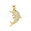 Brass Micro Pave Cubic Zirconia Pendants FIND-Z023-02C-1