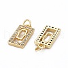 Brass Micro Pave Clear Cubic Zirconia Pendants ZIRC-Z010-08G-2