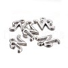Platinum Plated Alloy Letter Pendants X-PALLOY-J718-01P-N-2