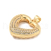 Brass Pave Clear Cubic Zirconia Pendants KK-U009-13G-01-2