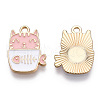 Golden Plated Alloy Enamel Pendants ENAM-T009-90B-RS-1