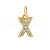 Brass Cubic Zirconia Pendants with Jump Rings FIND-PW0024-09X-1