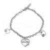 Mother's Day 304 Stainless Steel Charm Bracelets BJEW-A036-03P-4