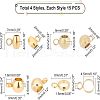 Unicraftale 60Pcs 4 Style 304 Stainless Steel Tube Bails STAS-UN0034-85-6