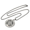 304 Stainless Steel Double Side Pendant Necklaces NJEW-S007-17P-4