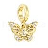 Brass Micro Pave Cubic Zirconia European Dangle Charms KK-D325-21G-02-1