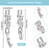 Beebeecraft 6Pcs Brass Fold Over Clasps ZIRC-BBC0002-70S-2