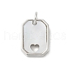 Brass Pave Natural White Shell Hollow Heart Rectangle Charms with Jump Rings KK-S522-16P-1