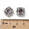 Brass Pave Natural Amethyst Multi-Strand Links KK-D366-01P-J-3